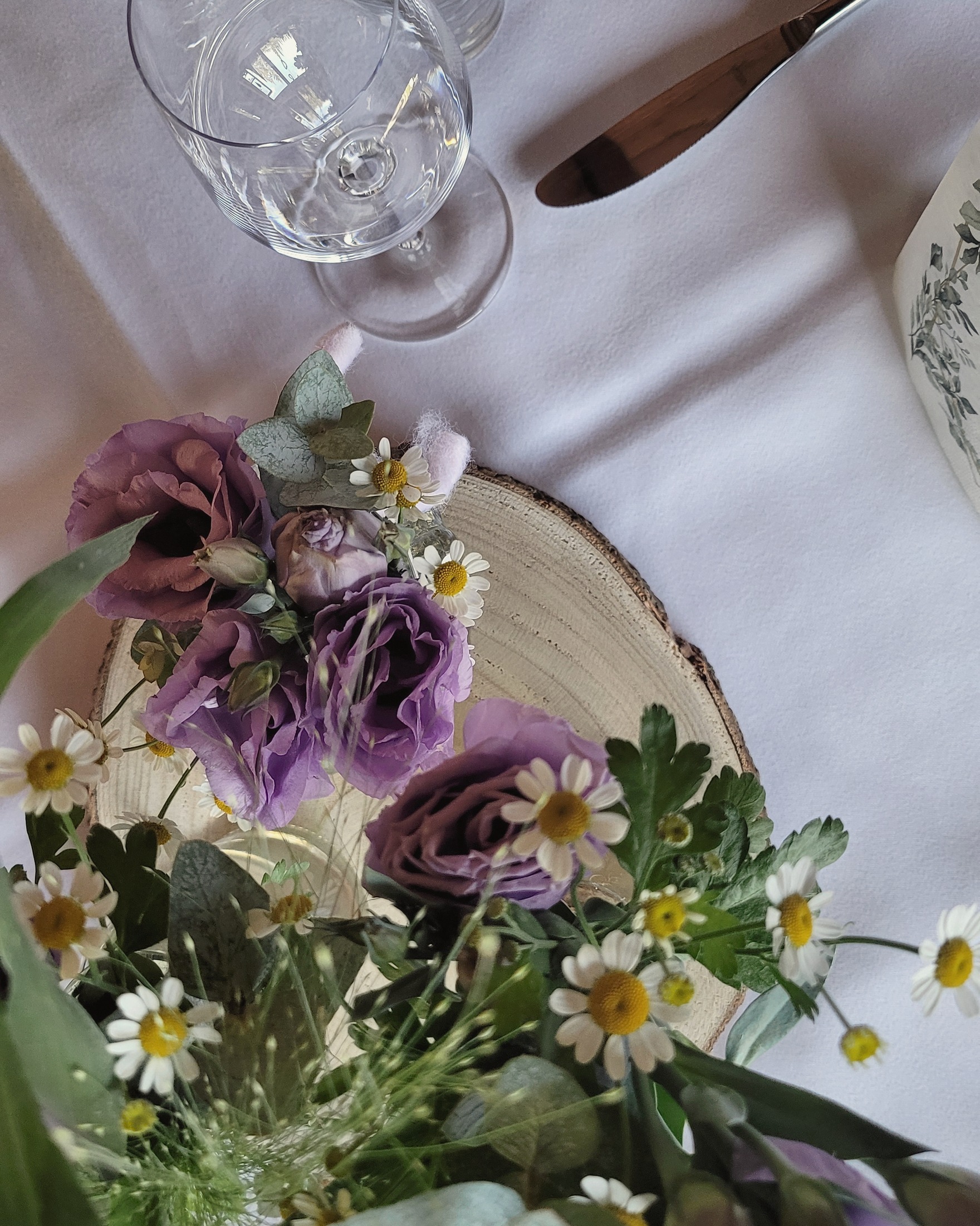 Detail einer Hochzeitstisch-Dekoration
